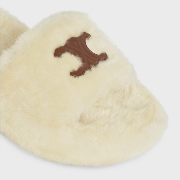 Celine Shoes - CELINE FUR SLIDES IN SHEARLING
BEIGE - New with Celine shoe pouch- size 40
